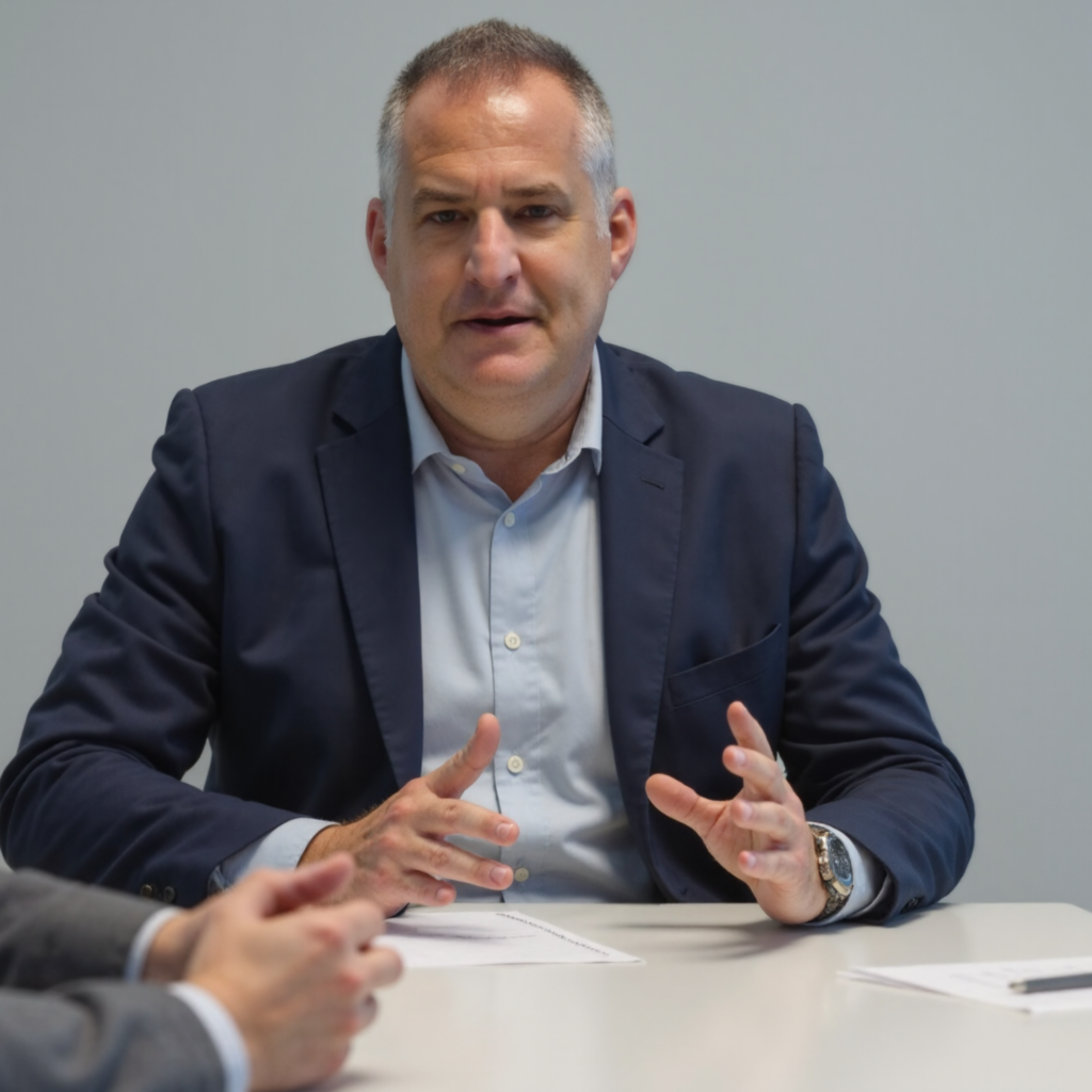 Dan Mintz conducting a performance strategy meeting